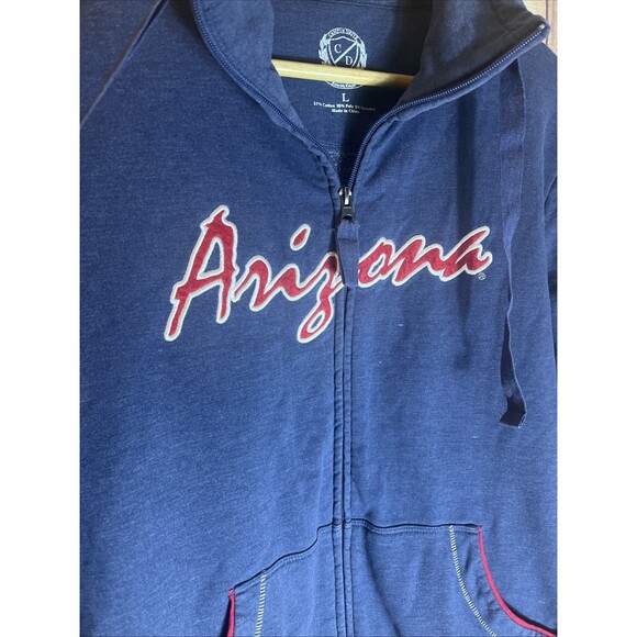 Campus Drive Arizona Wildcats Zip Hoodie Sweatshirt Women Large Blue Embroidered - Picture 3 of 7
